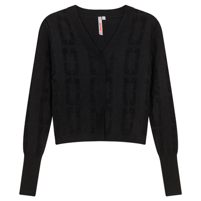 Jacquard Knit Bolero Black