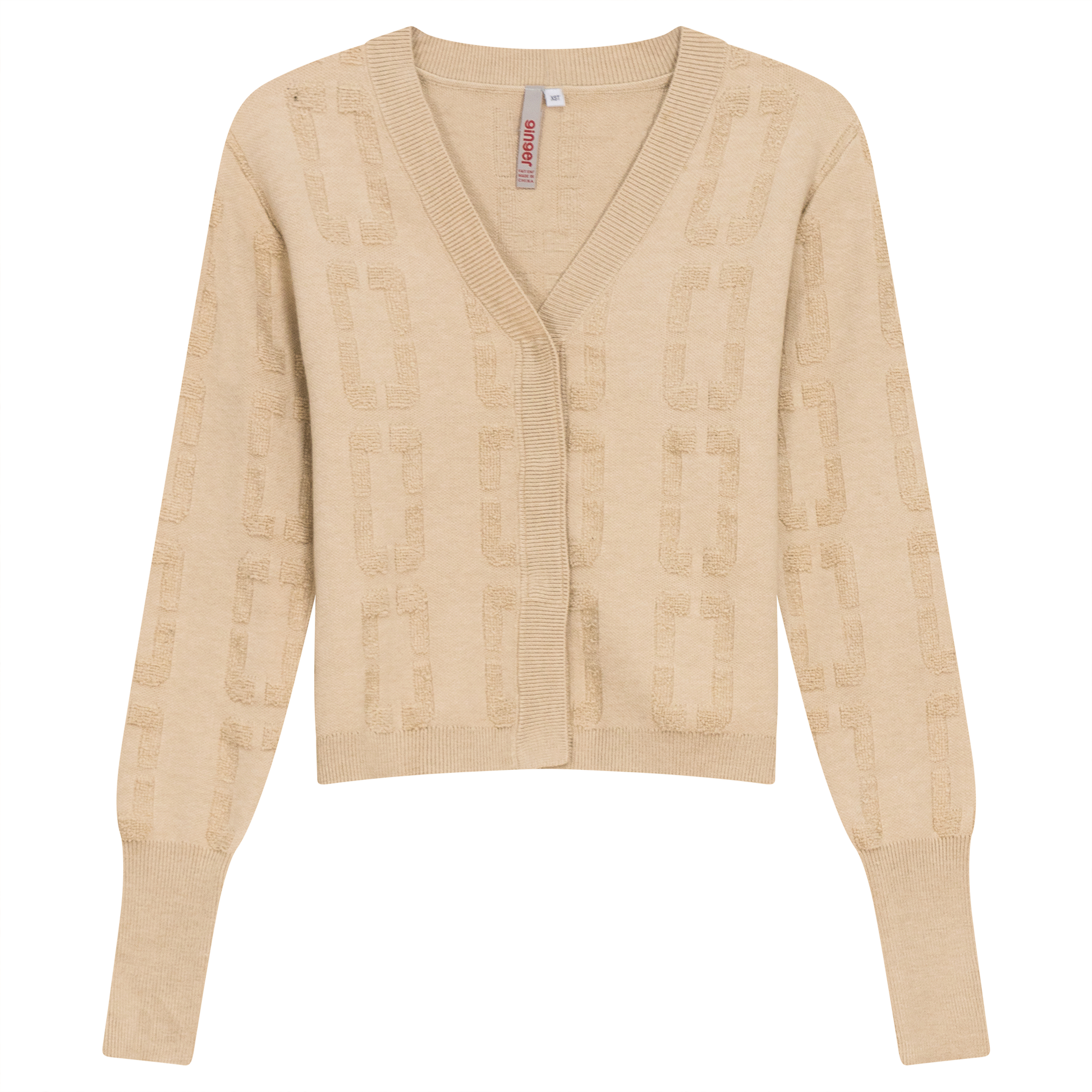 Jacquard Knit Bolero Wheat