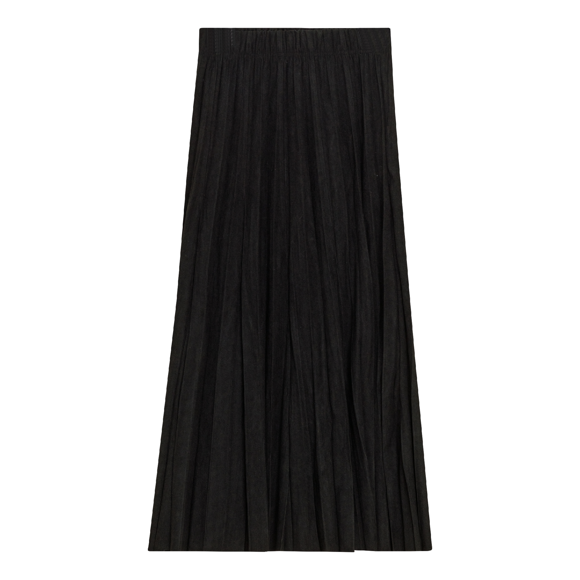 Corduroy Crinkle Pleated Midi Skirt
