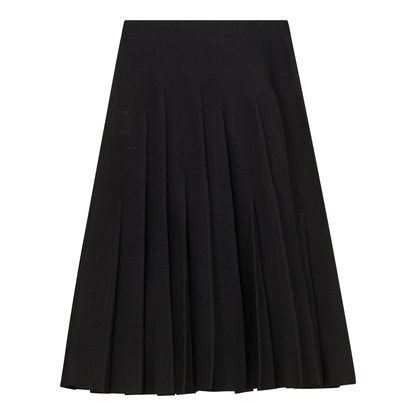 Knit Pleated Skirt Black