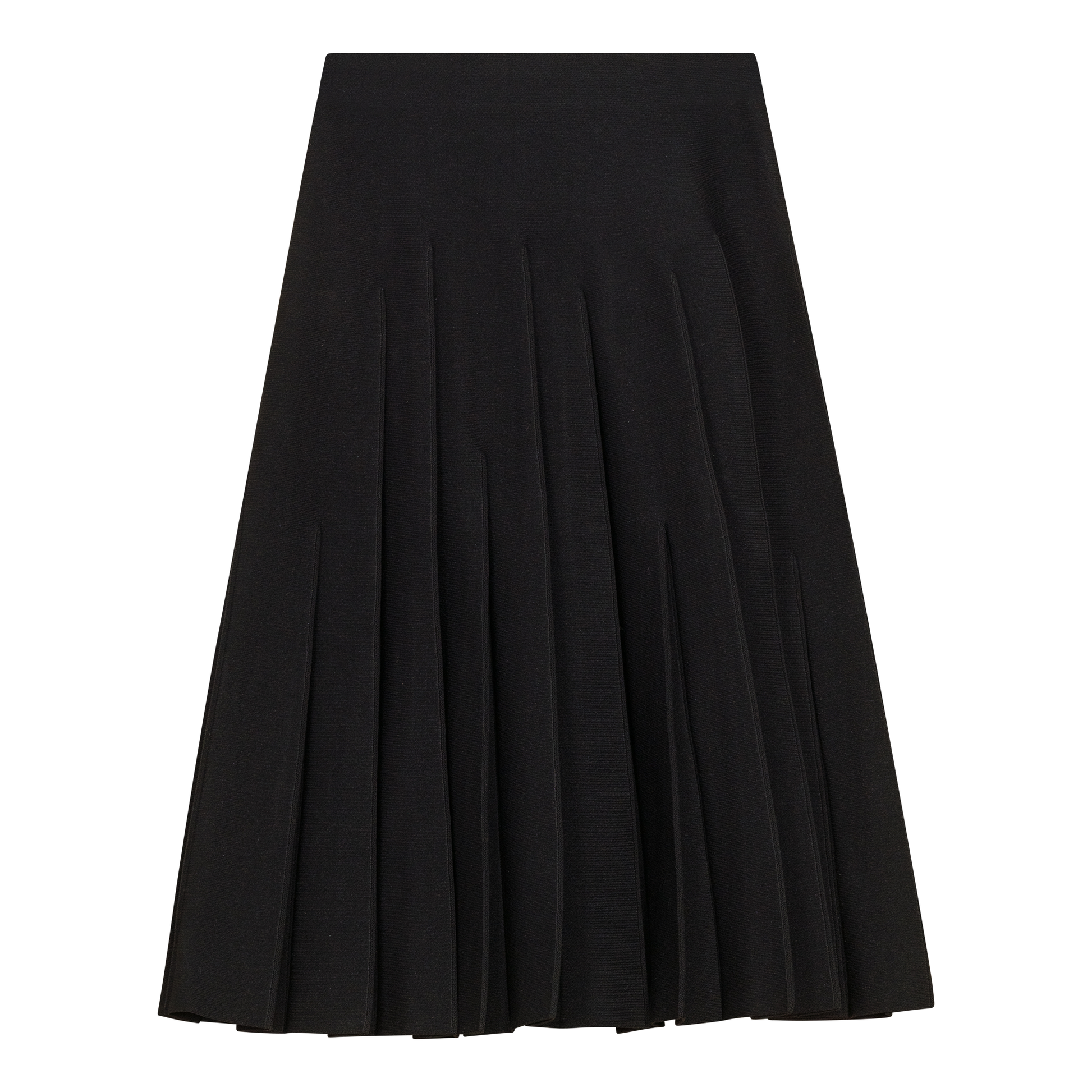Knit Pleated Skirt Black