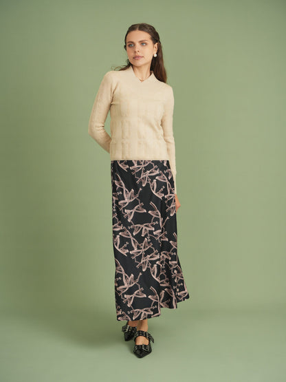 Woven Printed Maxi Skirt
