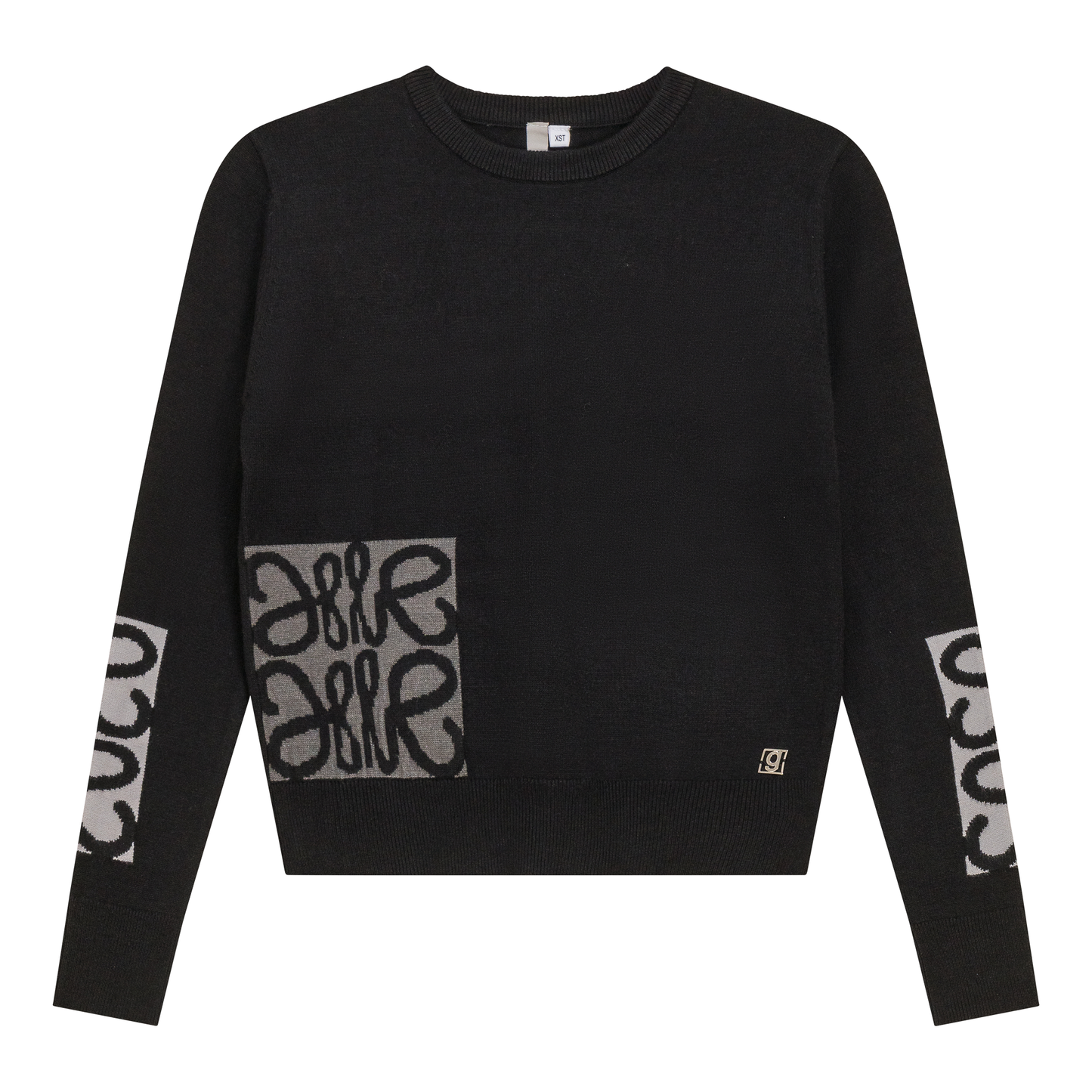 Knit Printed Sweater Black
