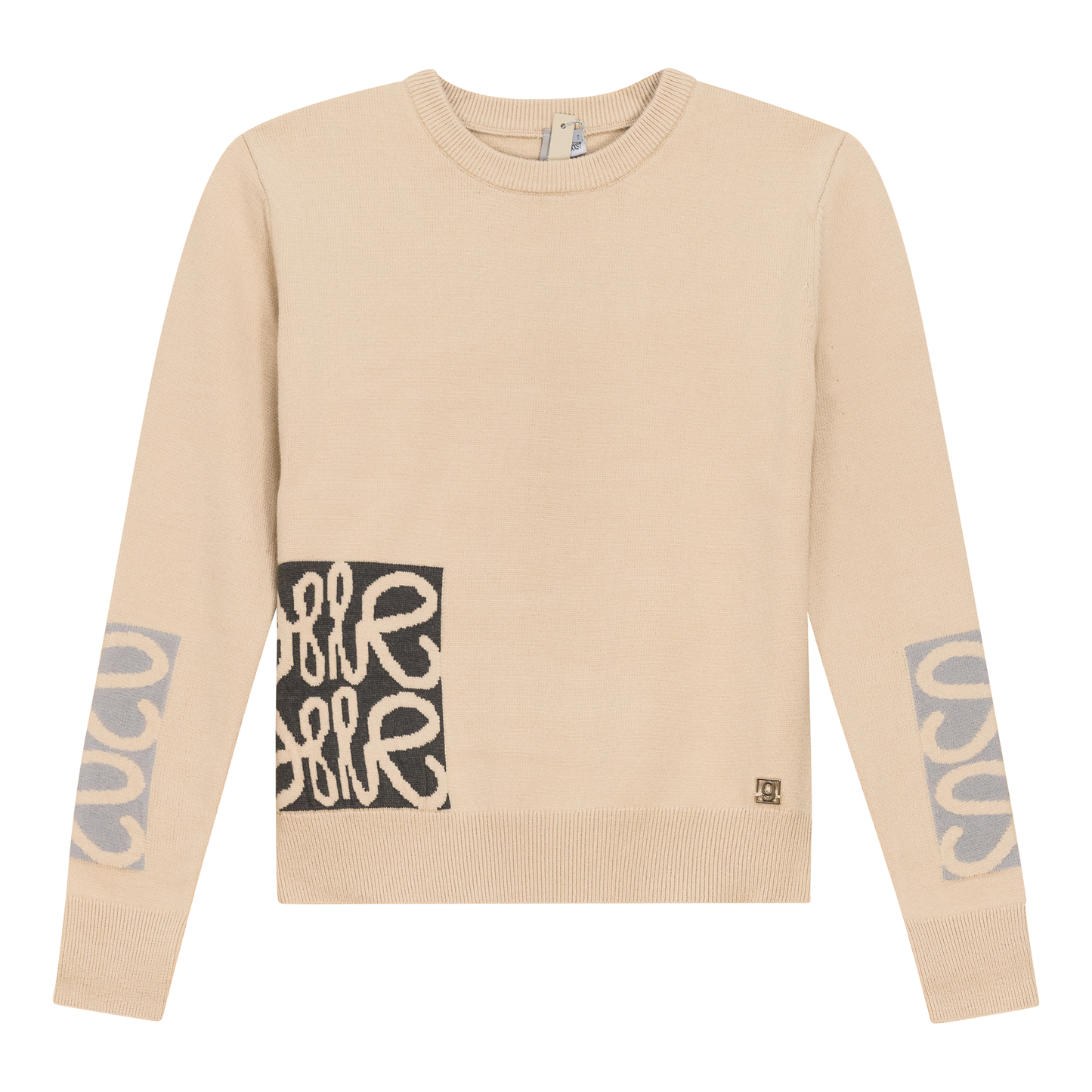 Knit Printed Sweater Wheat