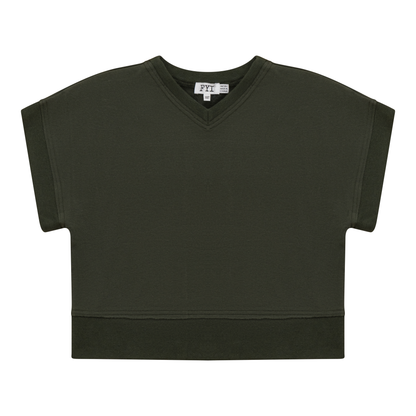V-Neck Crop Vest Olive