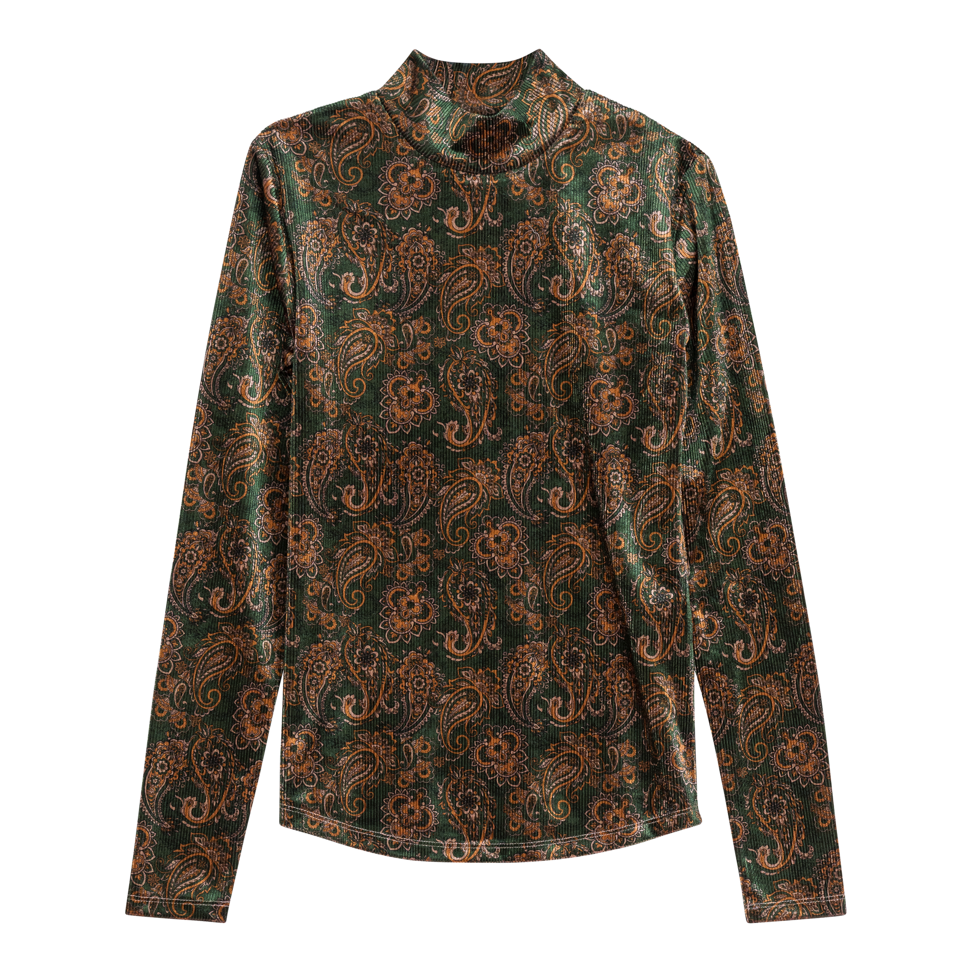 Paisley Stretch Knit Top Green