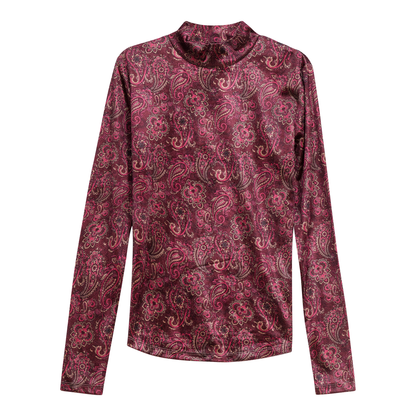 Paisley Stretch Knit Top Pink