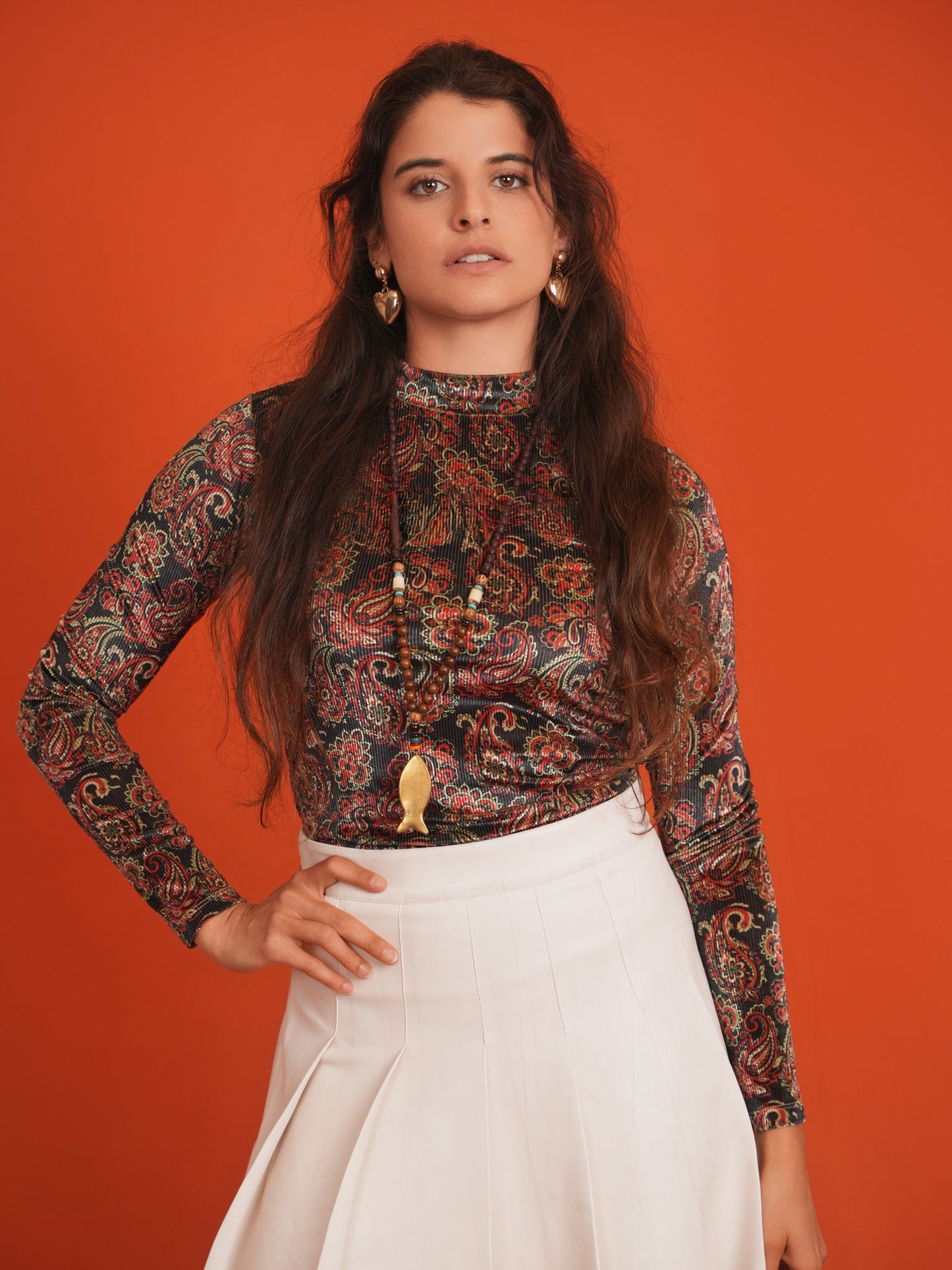 Paisley Stretch Knit Top