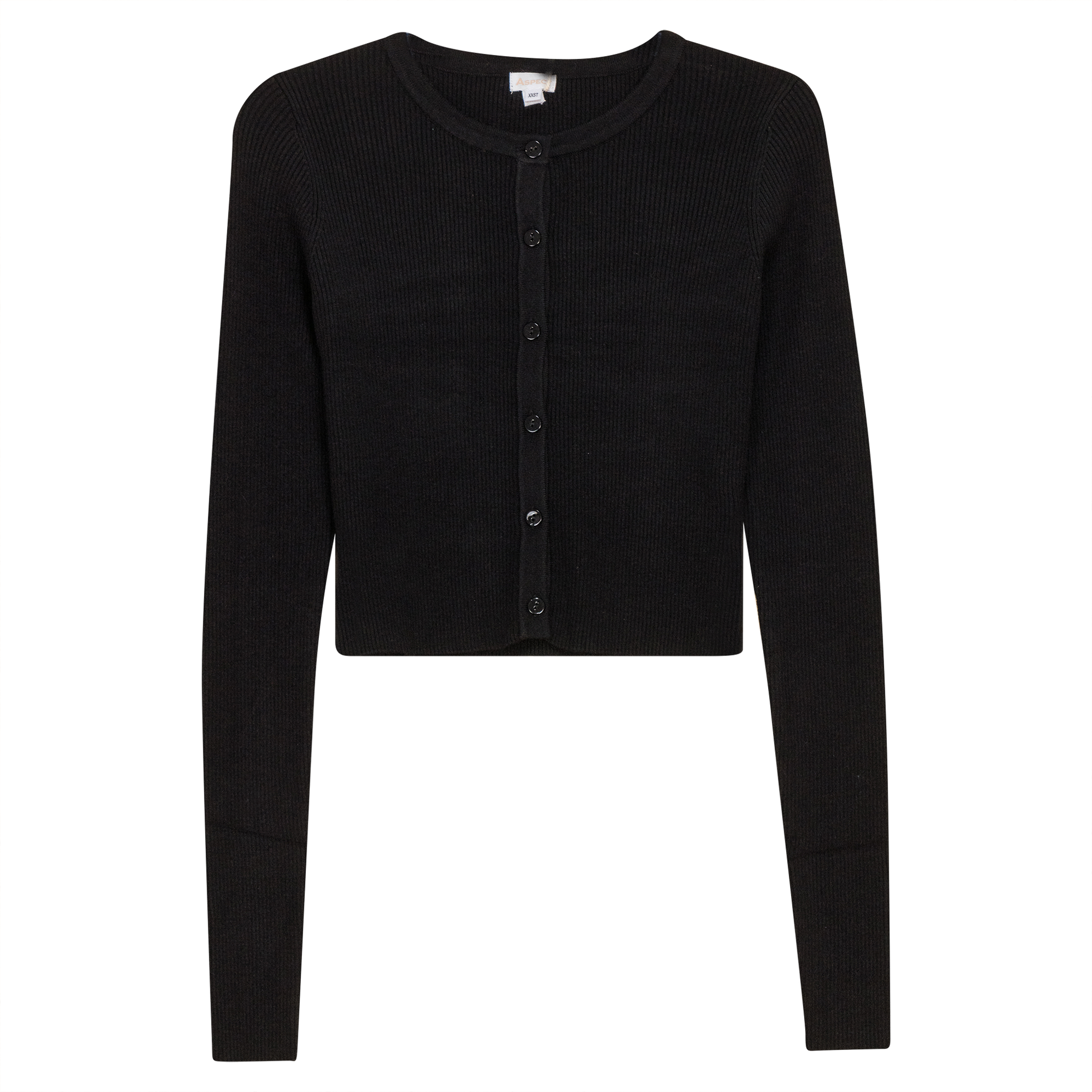 Rib Knit Cardigan Black