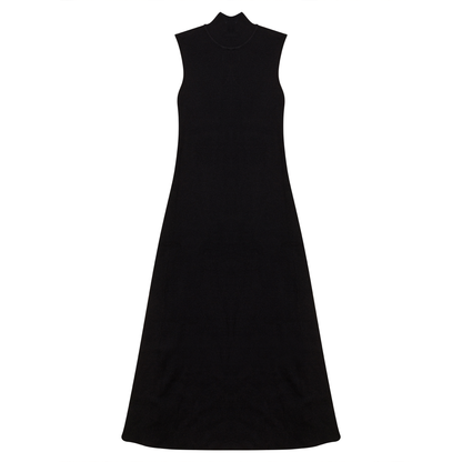 Mock Neck Ribbed Jumper Black