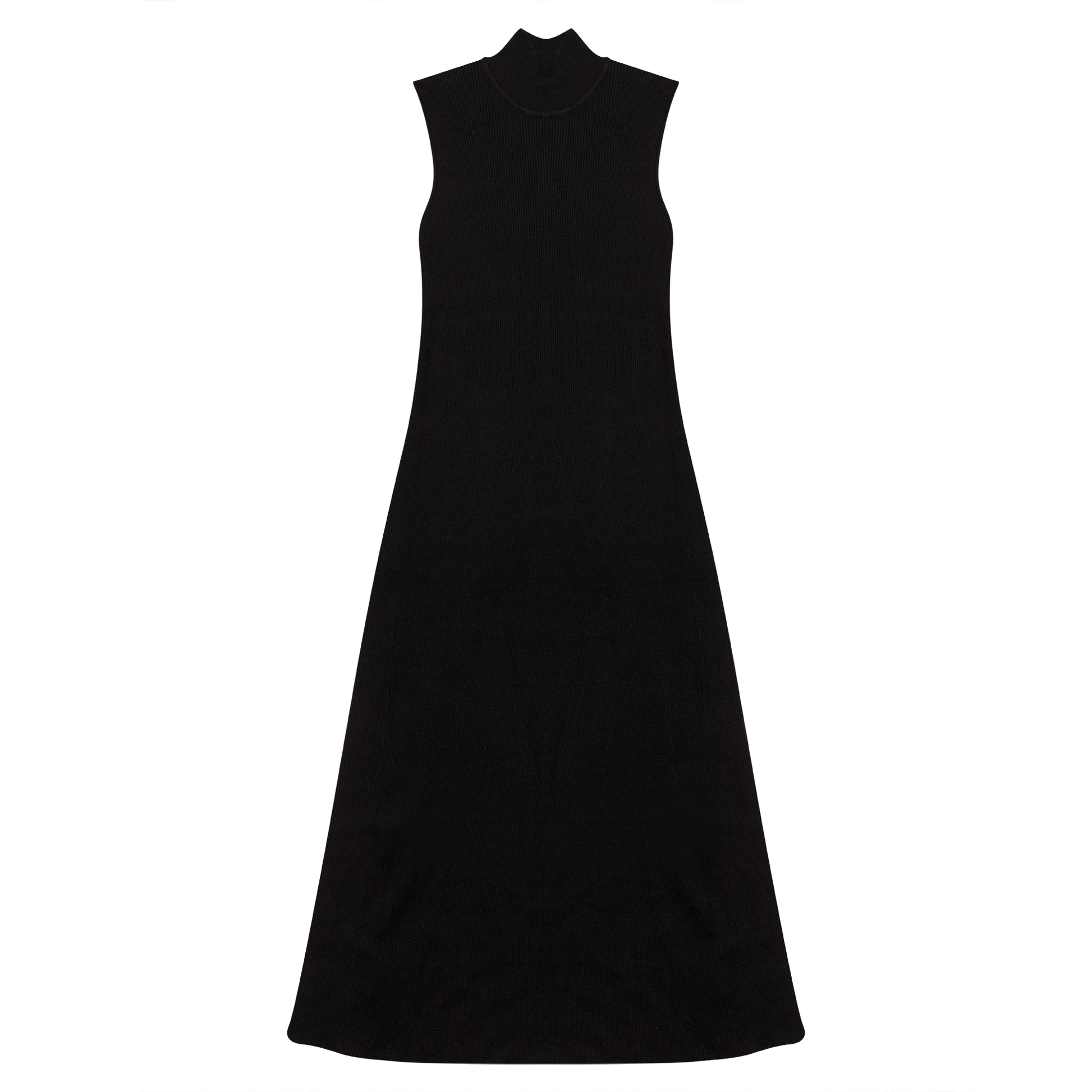 Mock Neck Ribbed Jumper Black