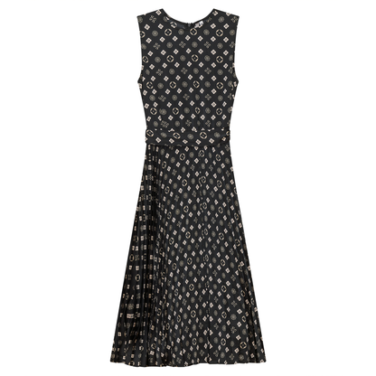 Slinky Printed Midi Jumper Black