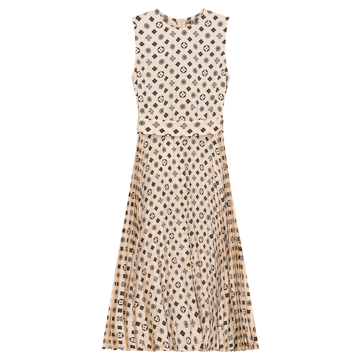 Slinky Printed Midi Jumper Off White