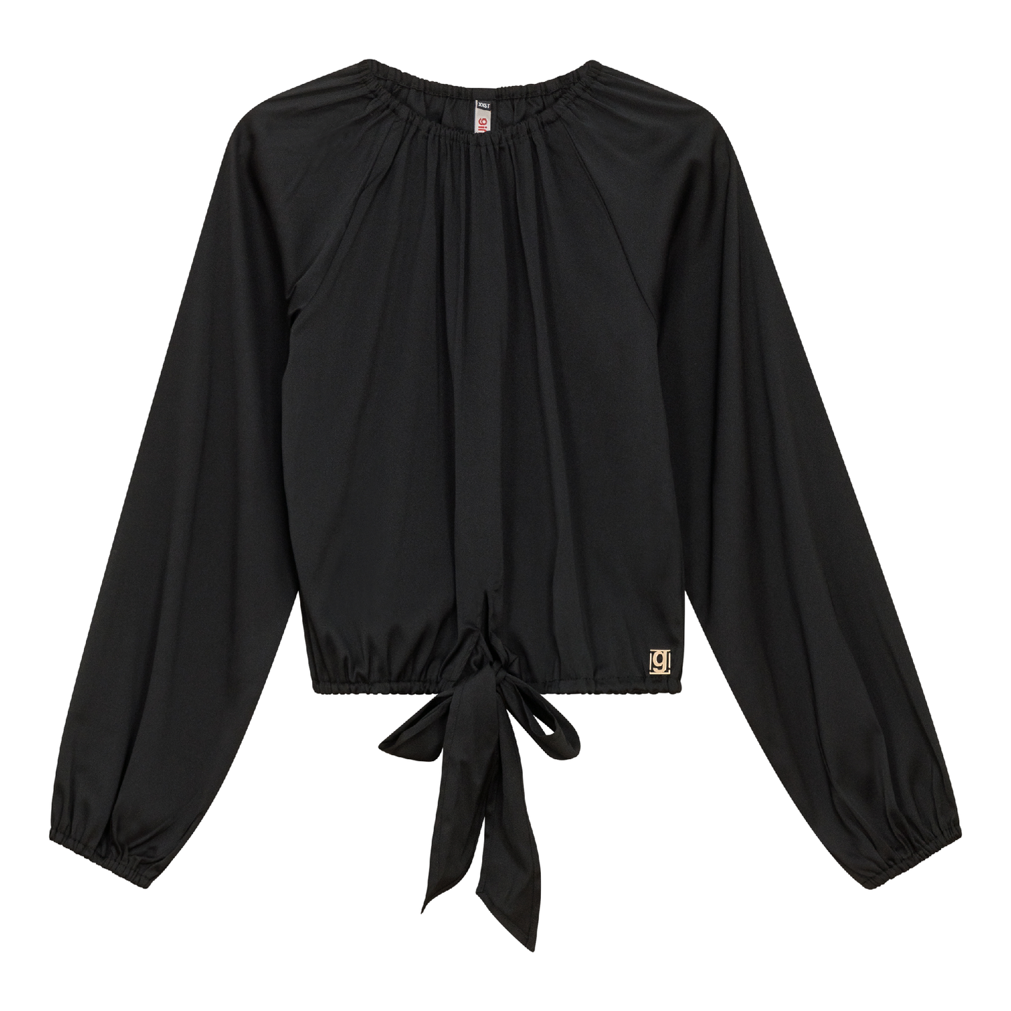 Woven Tie Top Black