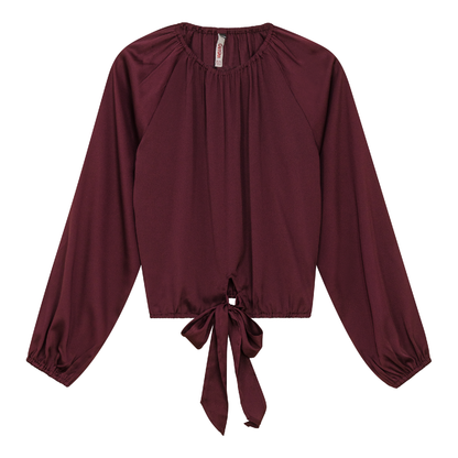 Woven Tie Top Burgundy