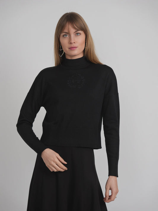 Cropped Knit Turtle Neck
