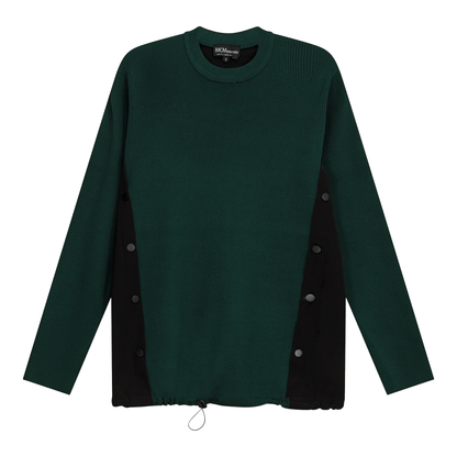 Ribbed Knit Maternity Combo Sweater Deep Teal