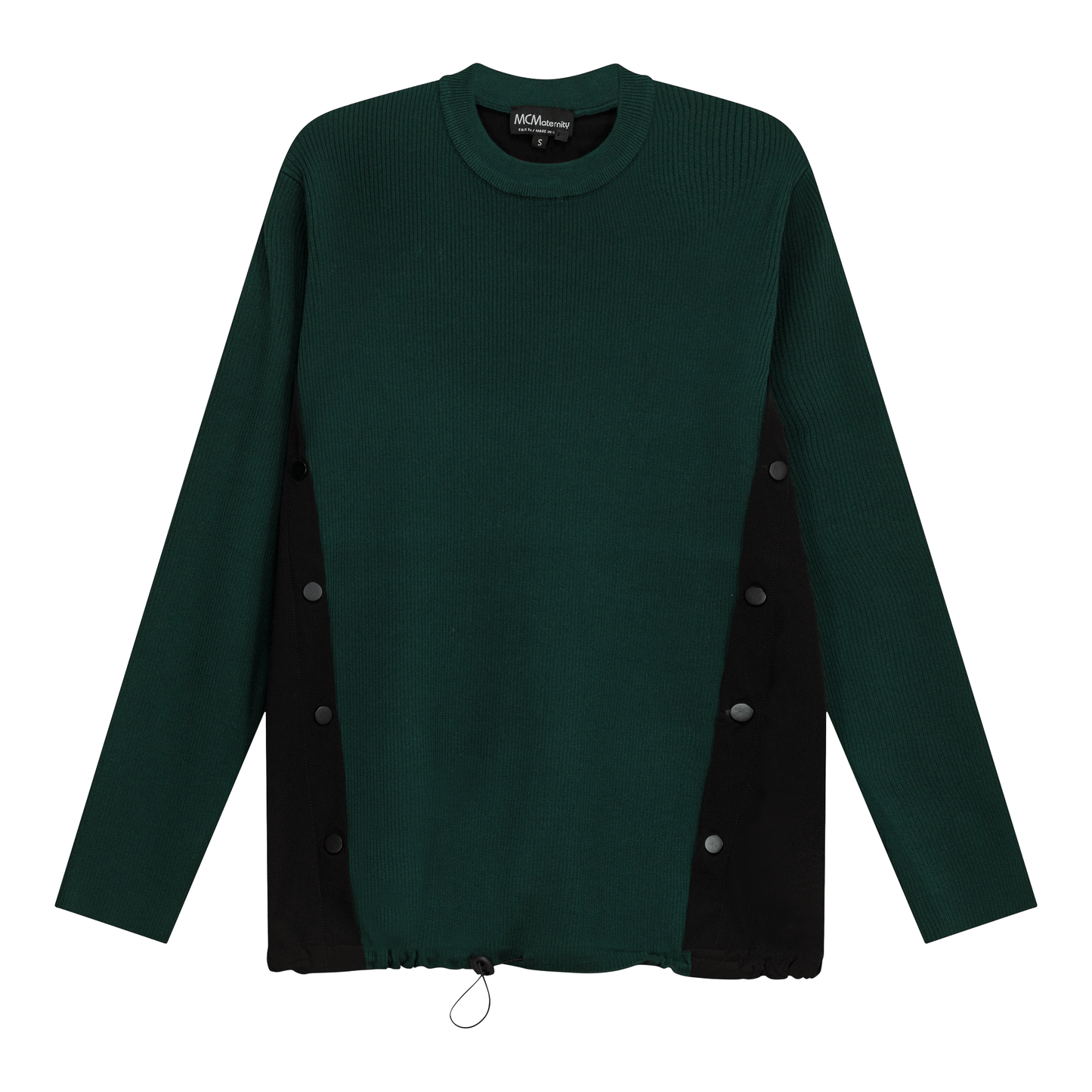 Ribbed Knit Maternity Combo Sweater Deep Teal