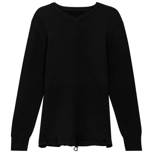 Ribbed Knit Maternity Combo Sweater Black