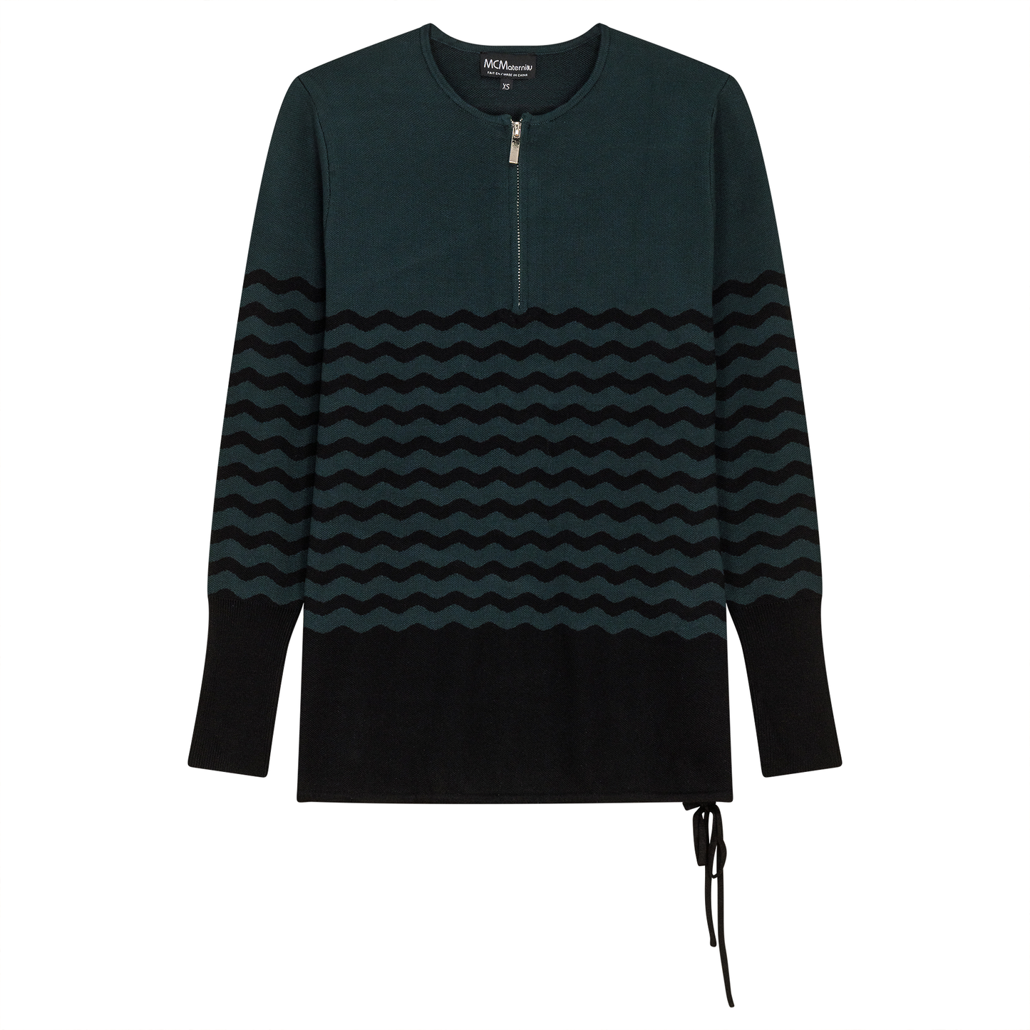 Maternity Color Blocked Henley Sweater Deep Teal