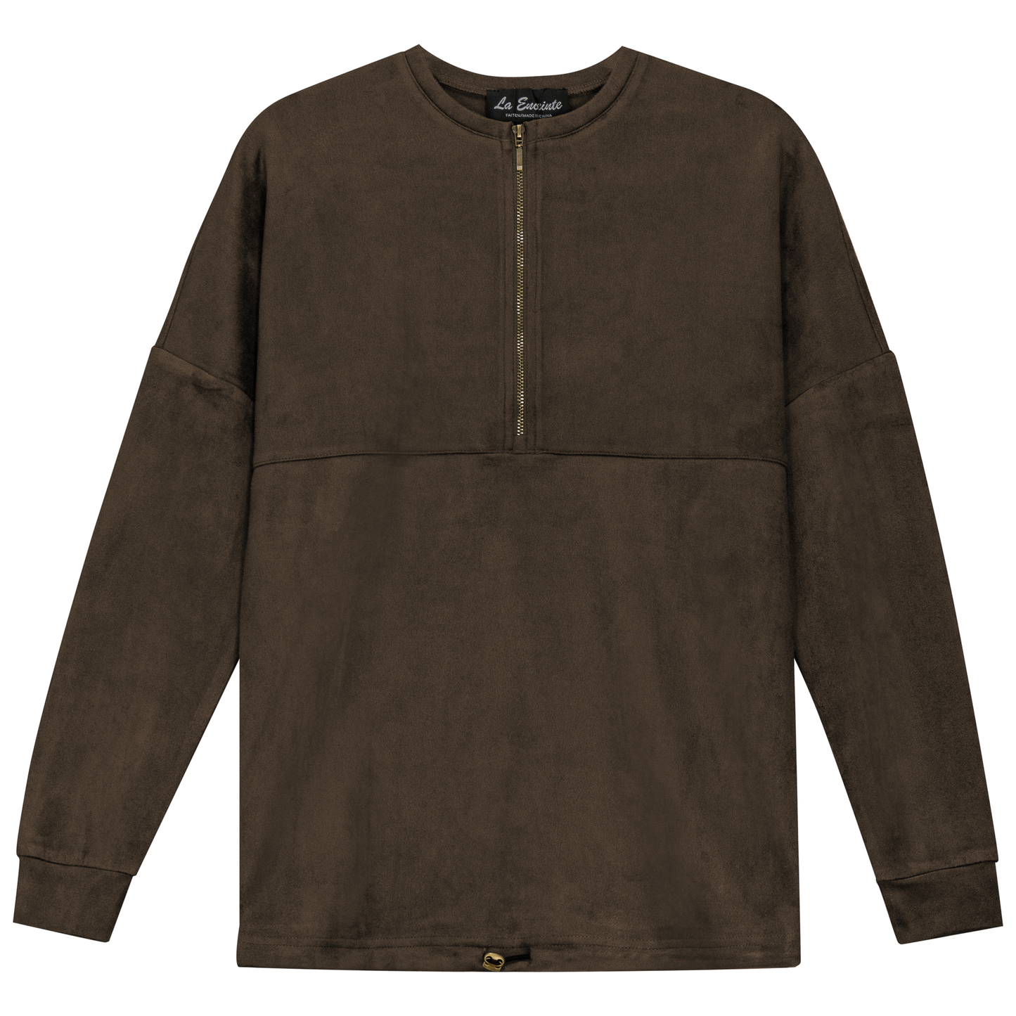 Maternity Henley Bungee Suede Top Mocha