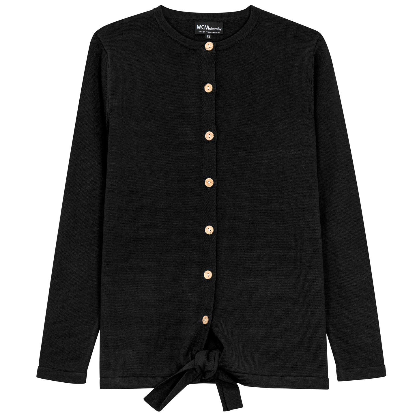 Maternity Tie Knit Cardigan Black