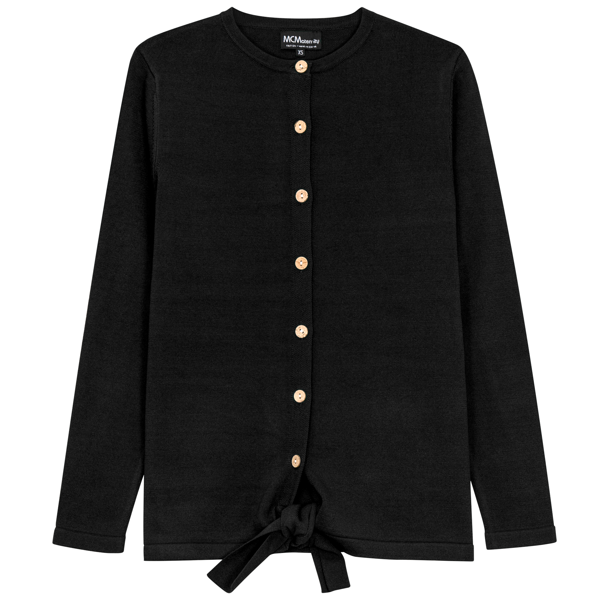 Maternity Tie Knit Cardigan Black