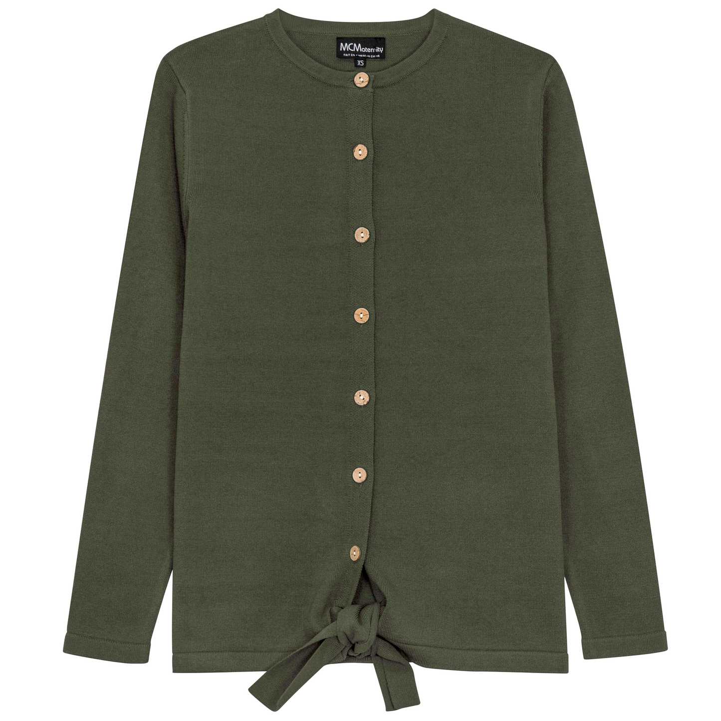 Maternity Tie Knit Cardigan Dark Olive