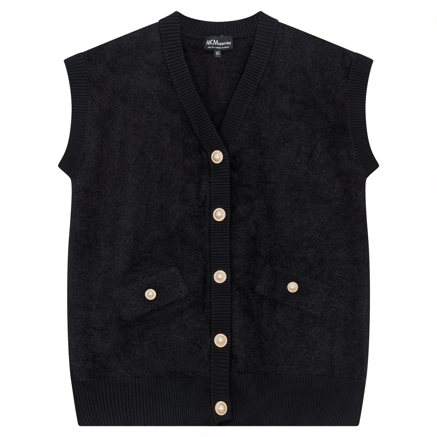 Maternity Mohair Vest Cardigan Black