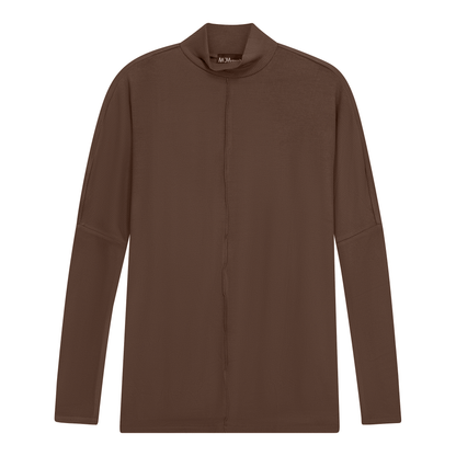 Maternity Dolman Turtle Neck Sweater Light Coffee