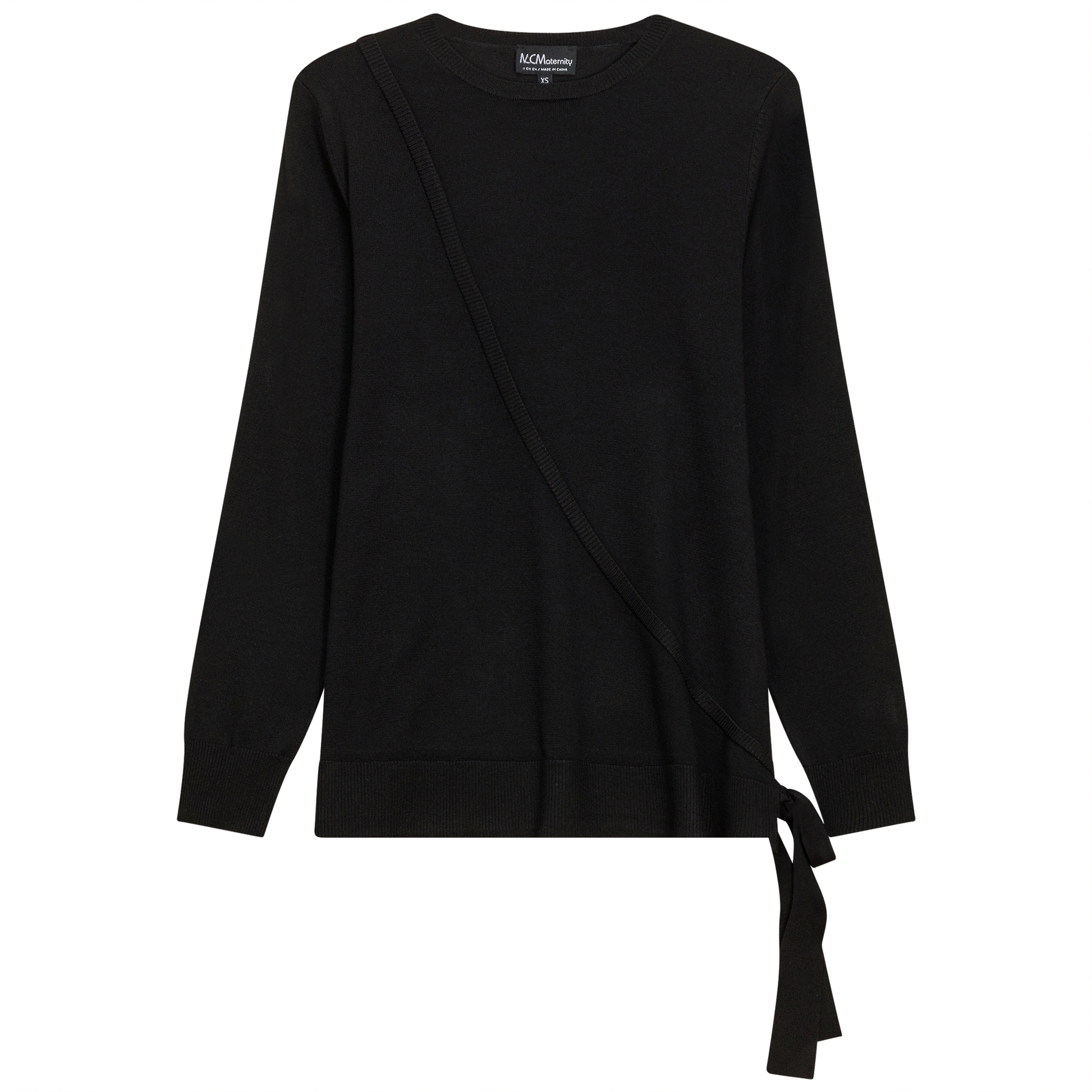 Maternity Fake Wrap Sweater Black