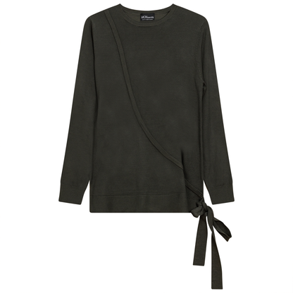 Maternity Fake Wrap Sweater Dark Olive