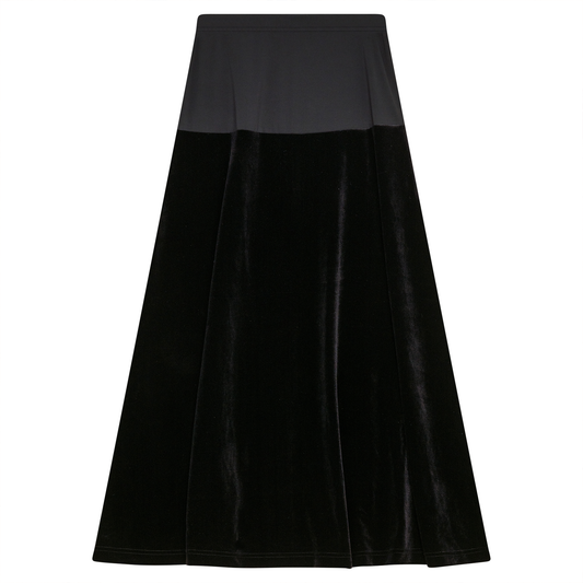 Maternity Velour Maxi Skirt Black