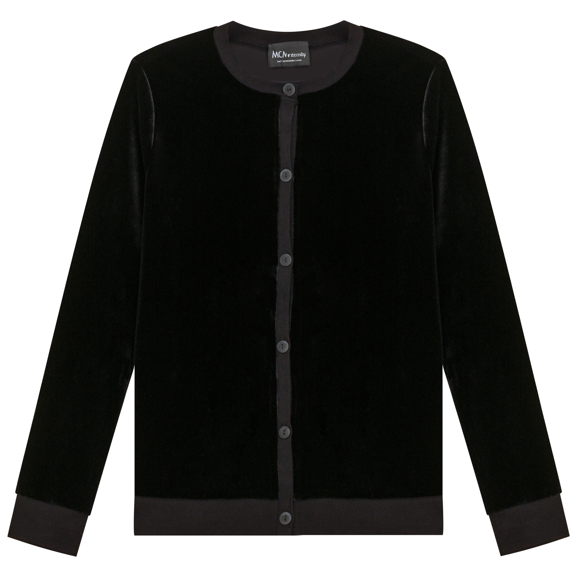 Maternity Slinky Velour Crop Cardigan Black