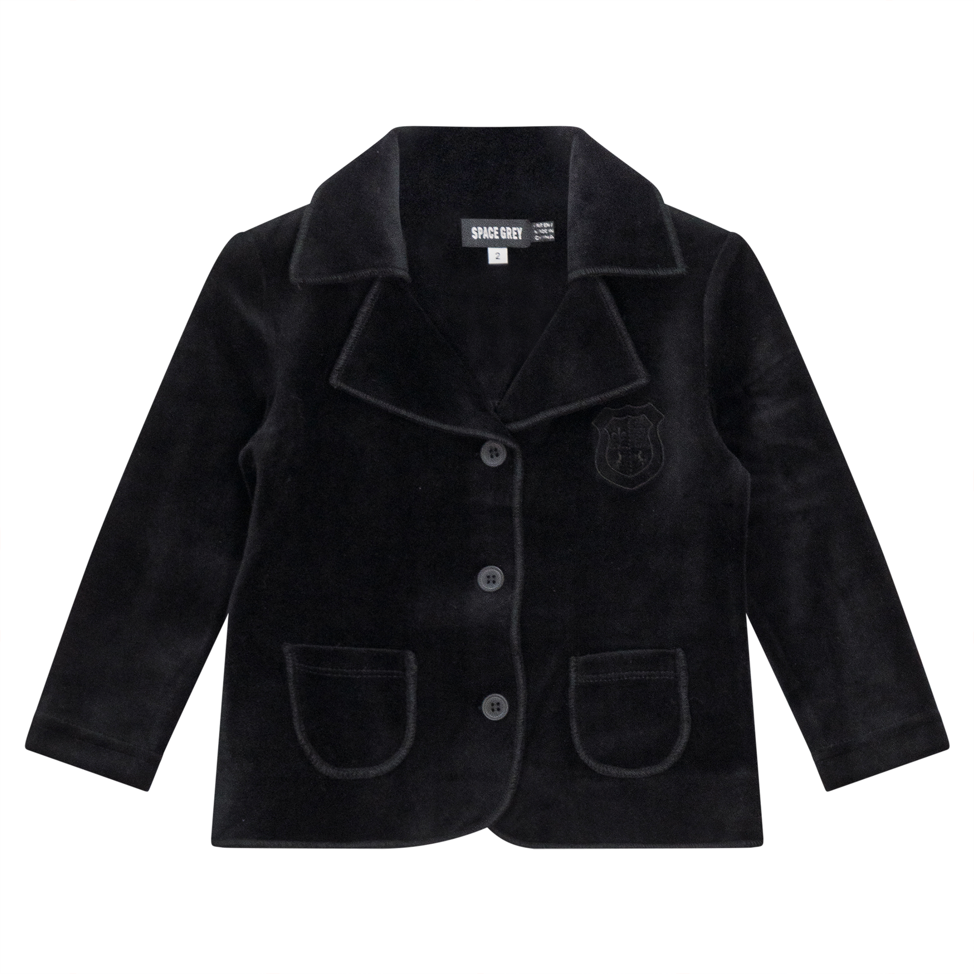 Crest Velour Jacket Black