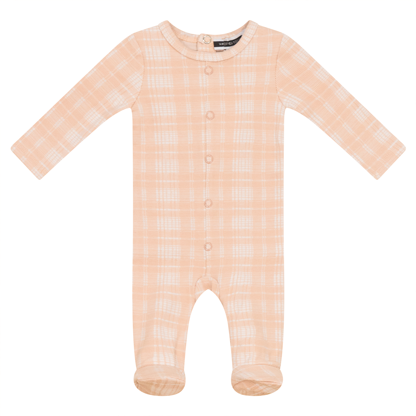 Brushed Rib Plaid Onesie Light Pink