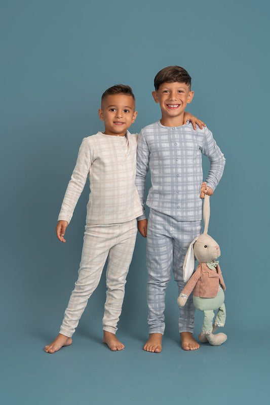 Brushed Rib Plaid 2Pc Set