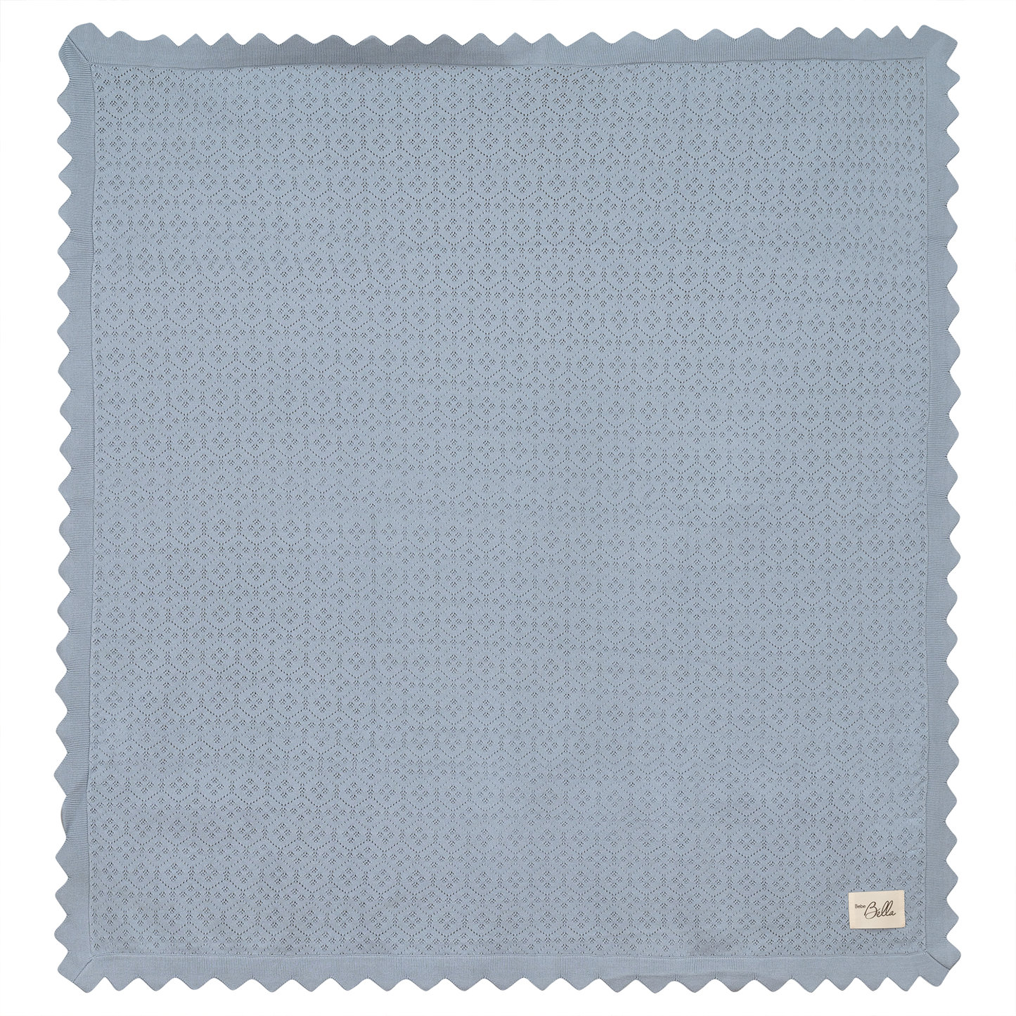 Pointelle Knit Blanket Blue One Size