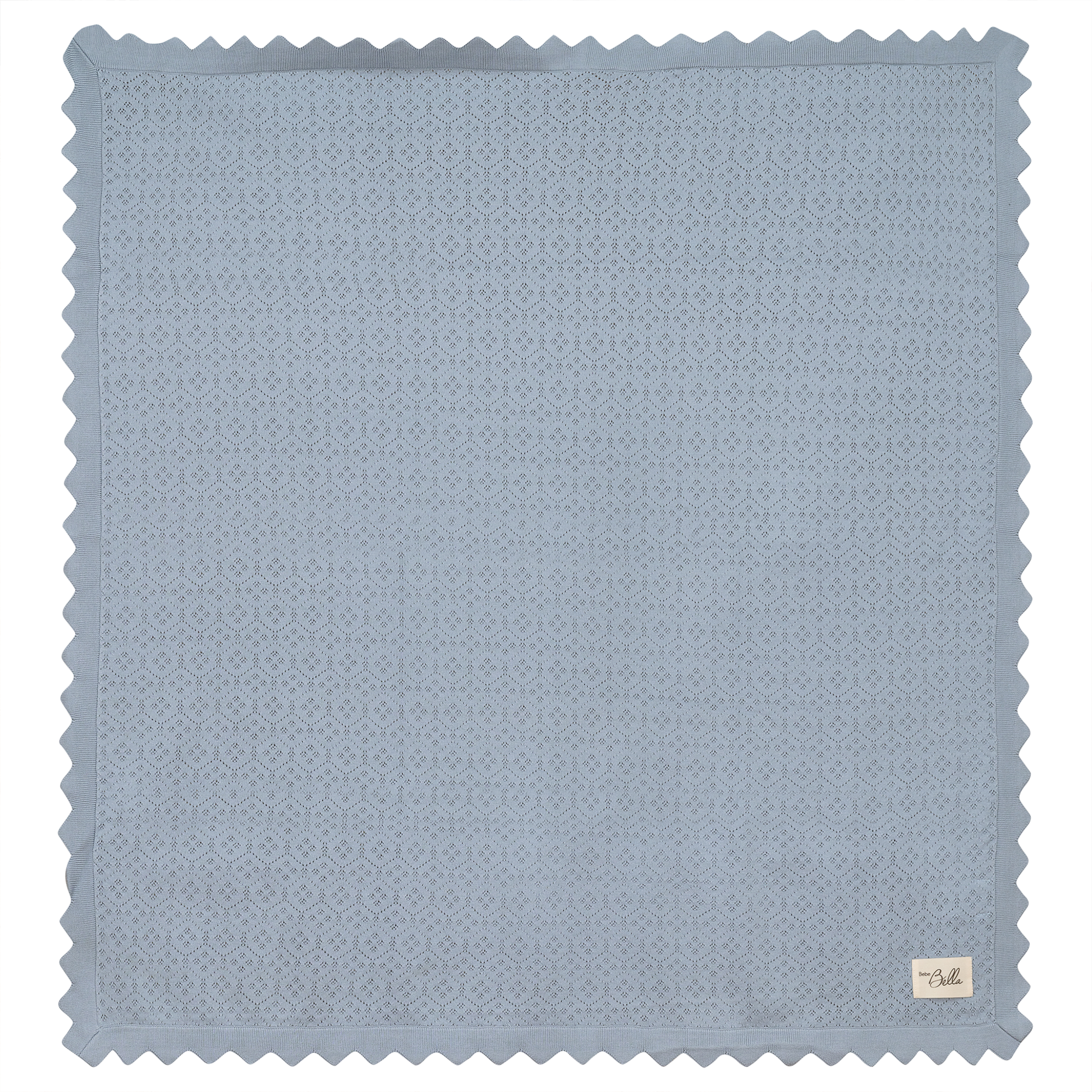 Pointelle Knit Blanket Blue One Size