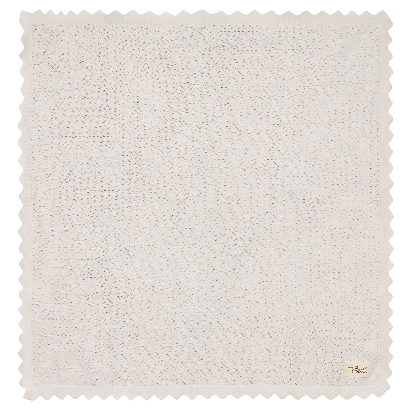 Pointelle Knit Blanket Off White One Size