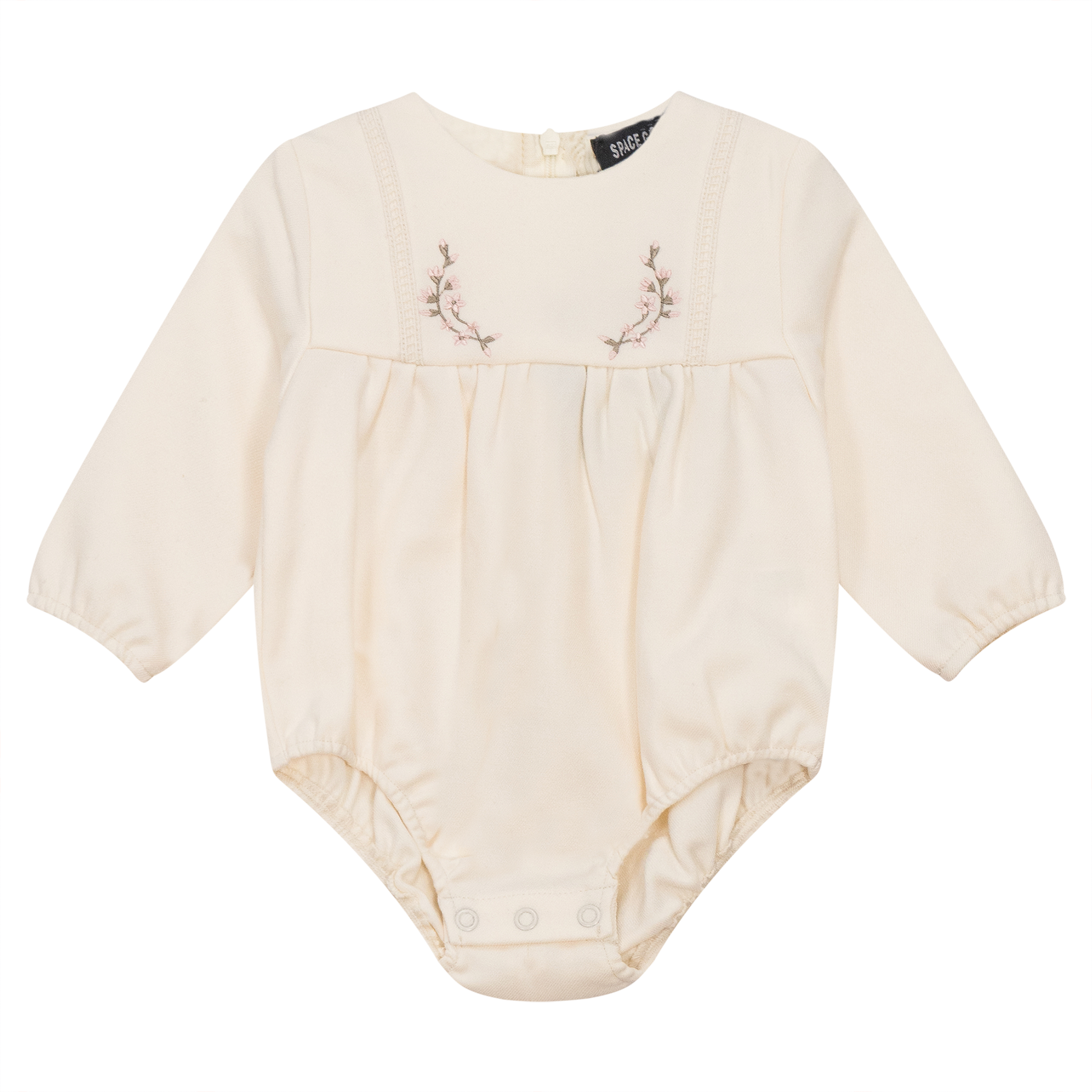 Floral Embroidered Bubble Cream