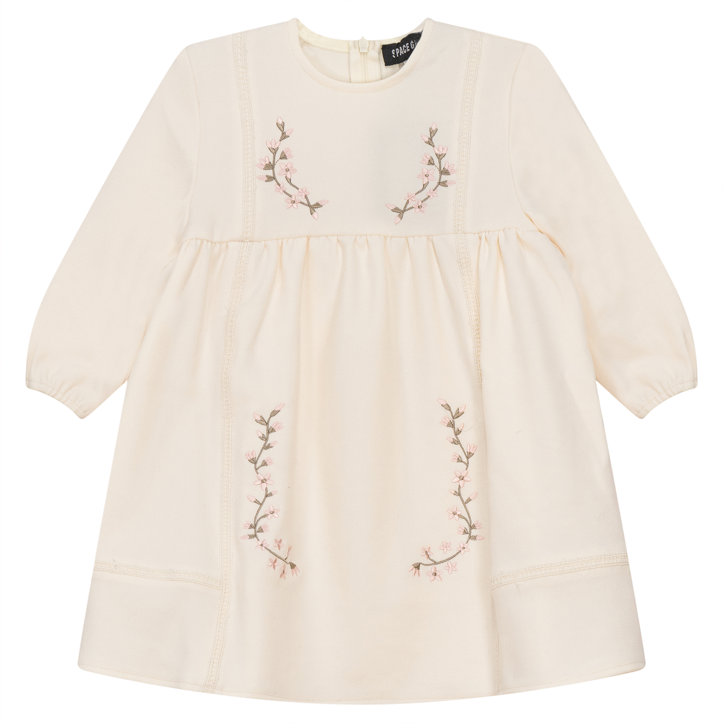 Floral Embroidered Dress Cream