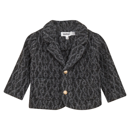 Textured Knit Blazer Charcoal Mix