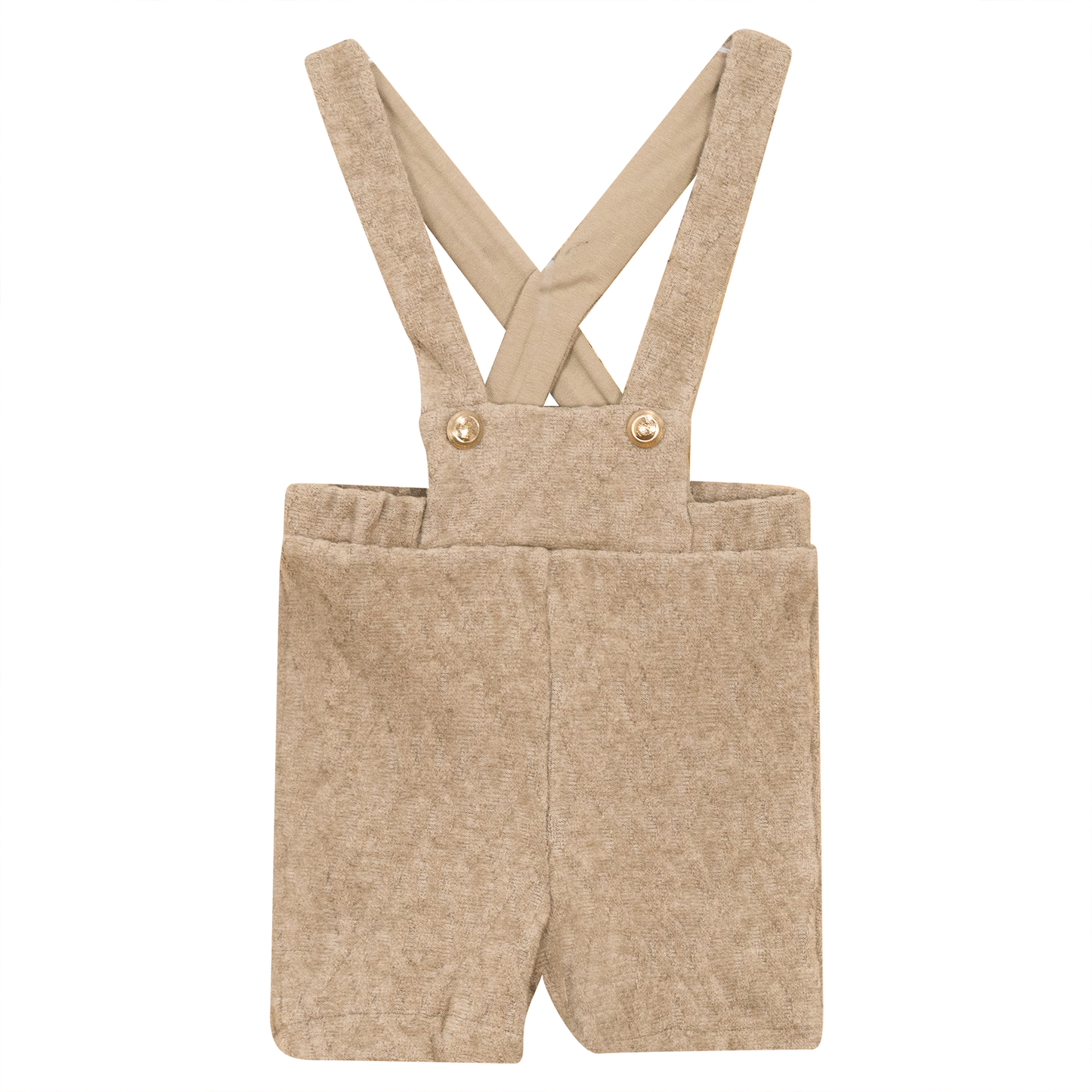 Textured Knit Overall Beige Mix