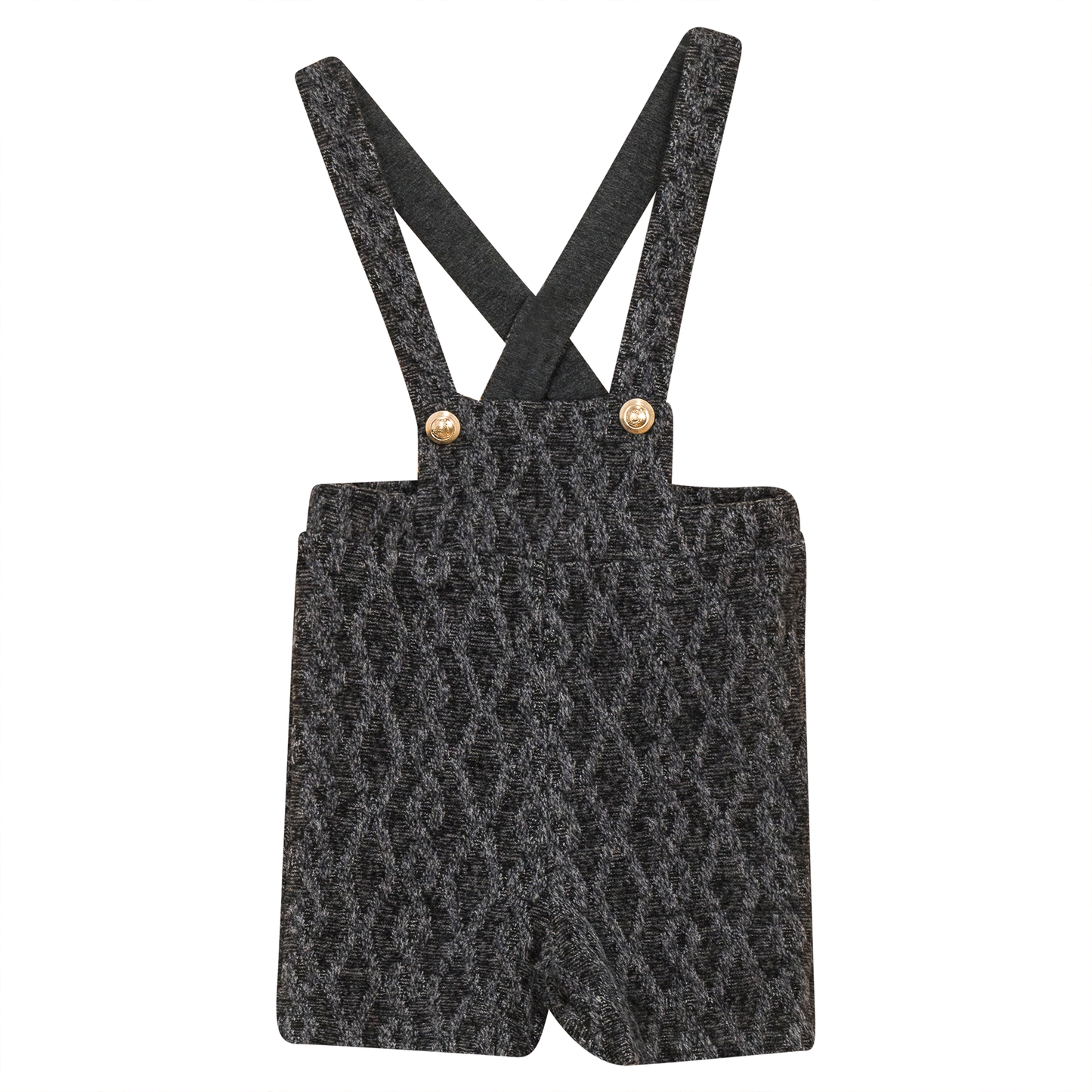 Textured Knit Overall Charcoal Mix