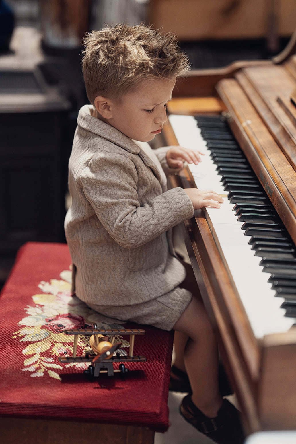 Textured Knit Overall