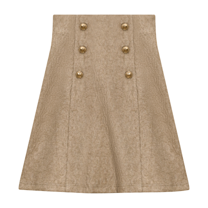 Textured Knit Skirt Beige Mix