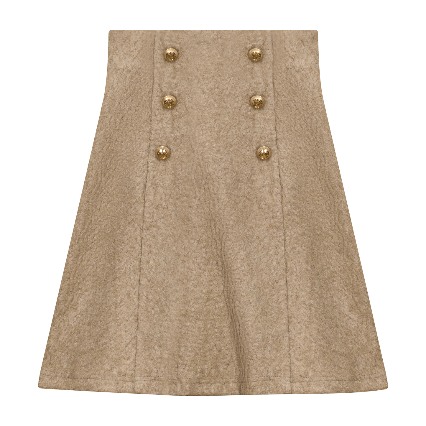 Textured Knit Skirt Beige Mix