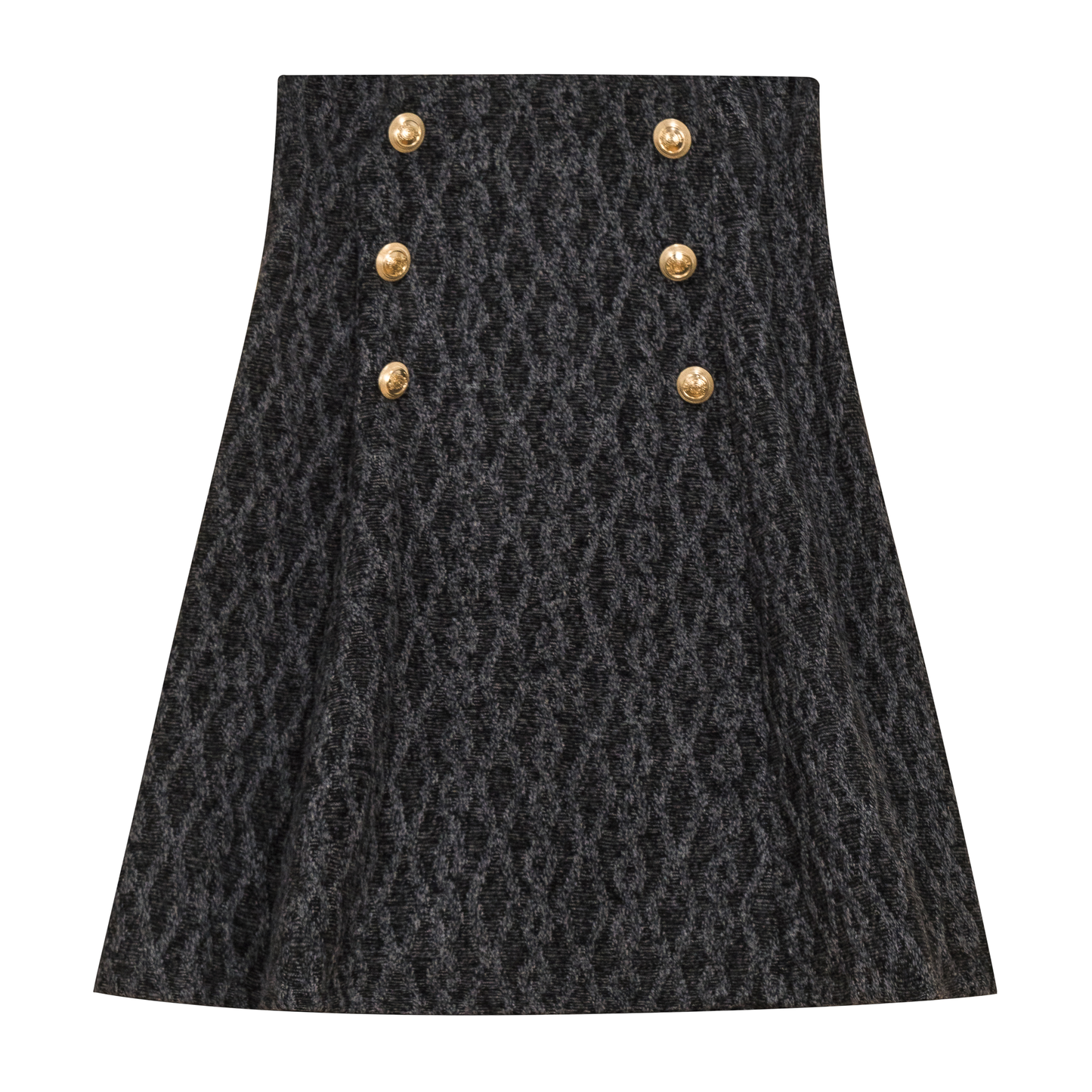 Textured Knit Skirt Charcoal Mix