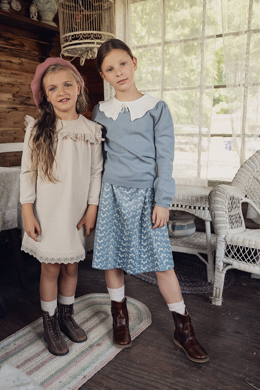 Lace Trim Velvet Dress